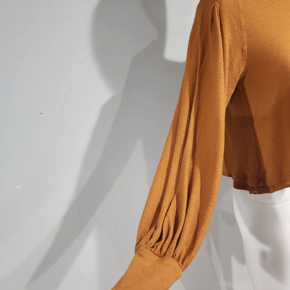 Free People Mustard Long Sleeve Top - Picture 3 of 7